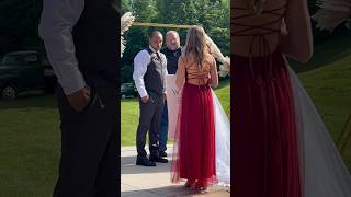 Brides daughter surprises stepdad with wedding day adoption request 🫶 shorts [upl. by Attolrahc]