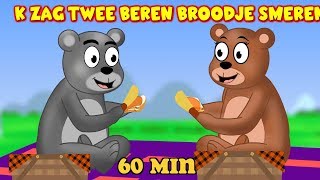 Ik zag twee beren broodjes smeren ♫ 1 uur ♫ Nederlandse kinderliedjes [upl. by Hpsoj]