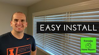 HOW TO INSTALL BLINDS  HOME DEPOT FAUX WOOD [upl. by Iderf317]