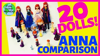 20 Anna Dolls Comparison Frozen 2 [upl. by Kinson]