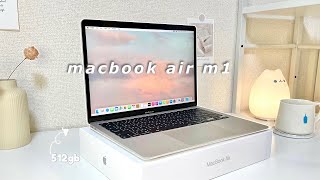  Macbook Air M1 Unboxing 2022 Silver 512gb [upl. by Iaj]