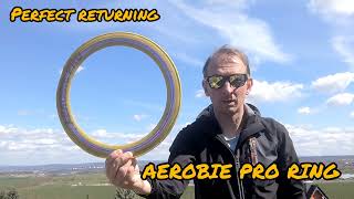 Returning AEROBIE PRO FLYING RING 🥏 like a Boomerang 🪃 [upl. by Hannon834]