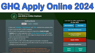 How to Apply For GHQ Jobs General Headquarters Jobs Apply Online Jobs For Males amp Females [upl. by Herwin]