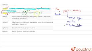 Assertion  Gastrin is a hormone that is released from the gastrointestinal tract and helps [upl. by Aniehs]