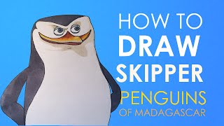 How to draw  Skipper  Penguins of Madagascar [upl. by Ynnal]