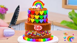 KITKAT Chocolate Cake Sprinkles 🍫 Miniature Rainbow Chocolate Cake Decorating 🌈 Rainbow Cake Recipes [upl. by Nebeur]