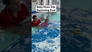 Baby Dives Into Swimming Pool At 16 Months Of Age babyswimming learning education amazing [upl. by Ative317]