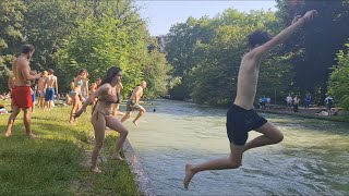 Englischer Garten München einer der größten parks Welt  1789 viralvideo amazing Beautiful [upl. by Doreg545]