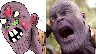 Thor vs Thanos Drawing meme  Thanos snaps his fingers scene  infinity war Drawing meme [upl. by Sheila]