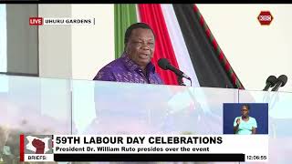 Francis Atwoli COTU SG Speech during the 59th Labour Day celebrations Uhuru Gardens [upl. by Louanna]