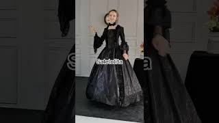 Black Floral Jacquard Gothic Victorian Dress Renaissance Victorian Ball Gowns [upl. by Aihsenal]