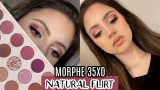 MORPHE 35XO NATURAL FLIRT ARTISTRY PALETTE  REVIEW  TUTORIAL [upl. by Webber]