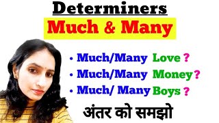 Determiners in English Grammar  Quatifiers amp Determiners  MuchMany with examples for All Classes [upl. by Einatirb176]