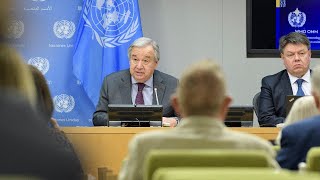 United in Science 2020 report  UN chief and WMO SecretaryGeneral Press Conference  ClimateAction [upl. by Aivart]