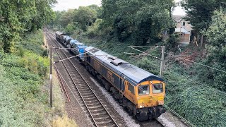 GBRf 66760 and 66779 run under St Johns Road on 3S60 [upl. by Cahn551]