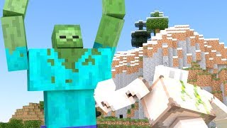 The Iron Golem VS The Mutant Zombie MOB VS MOB  Minecraft Animation [upl. by Anaujit]