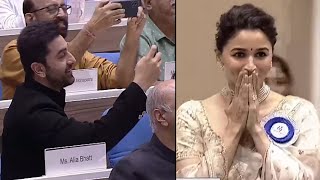 Ranbir Kapoor Reaction on Alia Bhatt Receives National Award For Gangubai 69th National Film Awards [upl. by Labors]