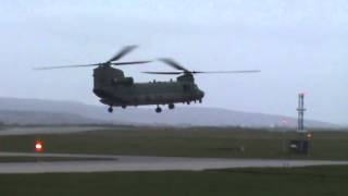 Chinook landing  RAF Lossiemouth [upl. by Dwinnell32]