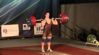 Benjamin Hennequin Haltérophilie Record de France Epaulé Jeté 215 kg Quimper 2012 [upl. by Eriam257]