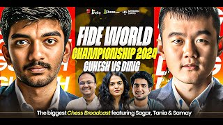 Gukesh vs Ding Liren  Game 1  FIDE World Championship Match 2024  Ft Sagar Tania and Samay [upl. by Bradshaw306]