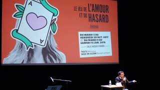 Le Jeu de lamour et du hasard présentation par Benoît Lambert [upl. by Arlette]