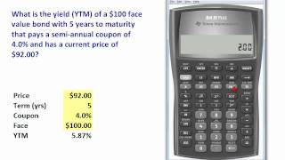 FRM TI BA II to compute bond yield YTM [upl. by Weatherley329]