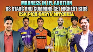 Madness in IPL Auction  As Starc and Cummins Get Highest Bids  CSK pick Daryl Mitchell [upl. by Ahsiri739]