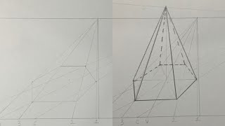 Esagono e Piramide a base esagonale in prospettiva centrale ✏️📐🎃 [upl. by Neraj853]