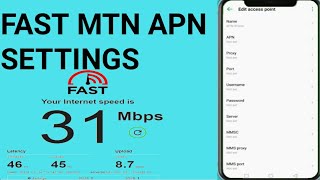 MTN free 4G APN internet settings MTN fast internet settings [upl. by Cypro]