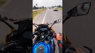 Morning bike ride on highway 🛣️ rider ytshorts travelerslife gopro pulsarf250 motovlogger [upl. by Ainniz]