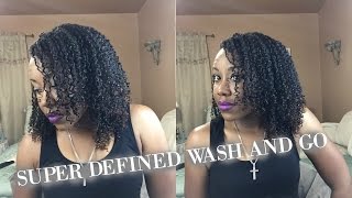 My Most Defined Wash and Go  Blue EcoStyler Gel amp Camille Rose Naturals [upl. by Ecinerev]