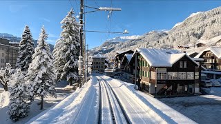 Winter Special Grindelwald to Interlaken Switzerland  Cab Ride  Train Driver View  4K 60 fps [upl. by Kamaria358]