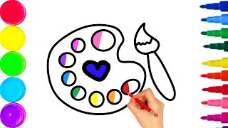 how to draw and paint a beautiful color palette 98 [upl. by Tipton705]