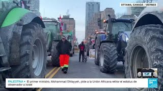 Manifestaciones contra las medidas sanitarias lideradas por camioneros se extienden en Canadá [upl. by Kopaz]