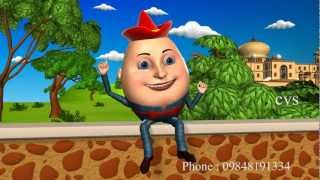 Humpty Dumpty  3D Animation English Nursery Rhyme songs For Children with Lyrics [upl. by Fidellia]