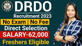 DRDO New Vacancy 2023  DRDO Recruitment 2023  DRDO Fresher Bharti 2023  Latest Job Vacancy [upl. by Martha]