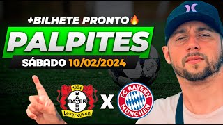 PALPITES DE FUTEBOL PARA HOJE 10 02 2024 SÁBADO  BILHETE PRONTO  BET GREEN 🍀 [upl. by Vin699]