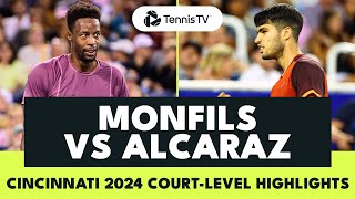 Carlos Alcaraz vs Gael Monfils CourtLevel Highlights  Cincinnati 2024 [upl. by Leidag]