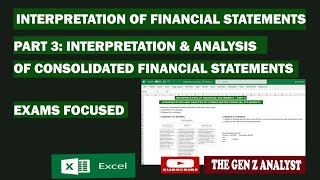 Analysis of Consolidated Financial Statements  Financial Reporting Ratios [upl. by Nylirak]