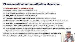 Part 4 Physicochemical factors affecting drug absorption I Pseudopolymorphism [upl. by Dillie15]