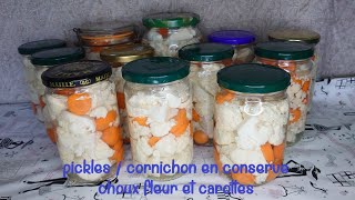 RECETTE TURC conserve pickles  cornichon  choux fleur  carotte marinés au vinaigre et sel [upl. by Rolph]