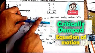 Critically damped system  Derivation of equation of motion  Damped free vibrations [upl. by Enawtna]