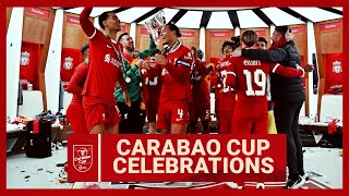 Liverpools Dressing Room Celebrations  Carabao Cup Winners 2024 [upl. by Adel43]