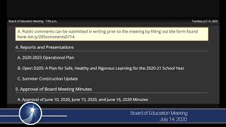 20200714 Elmhurst 205 School Board Meeting [upl. by Banerjee]