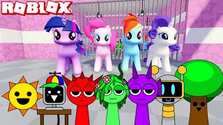 Sprunki Vineria Plays My Little Pony Prison Run Obby  ROBLOX  Incredibox Sprunki [upl. by Yedsnil]