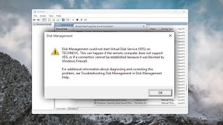 Fix Disk Management Could Not Start Virtual Disk Service Solution [upl. by Arriaet]