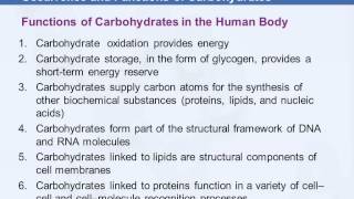 3B 72 Occurrence and Functions of Carbohydrates [upl. by Yoc]