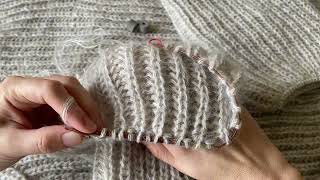 Fisherman’s rib stitch in rounds Continental knitting [upl. by Edmea90]