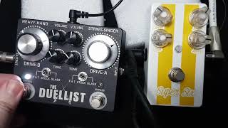 The Duellist Overdrive VS Lovepedal Super Six SRV Mod [upl. by Doowle]