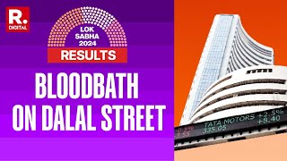 Election Results 2024 Bloodbath on Dalal Street as Sensex falls 3800 pts Nifty down 1200 pts [upl. by Ellett653]